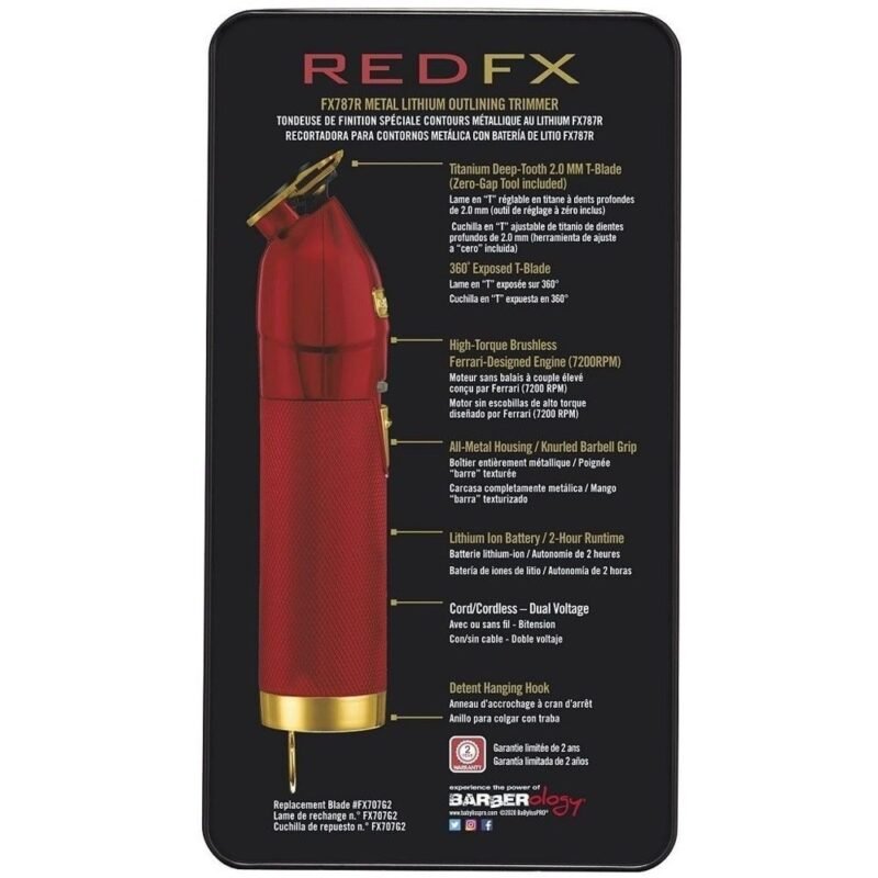 Desvelladora Trimmer BabylissPRO RedFX FX787R - Imagen 7