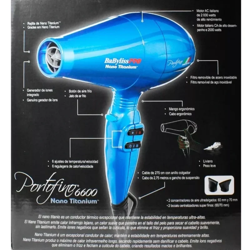 Secador BaBylissPRO Portofino 6600 Blue 2000W - Imagen 3
