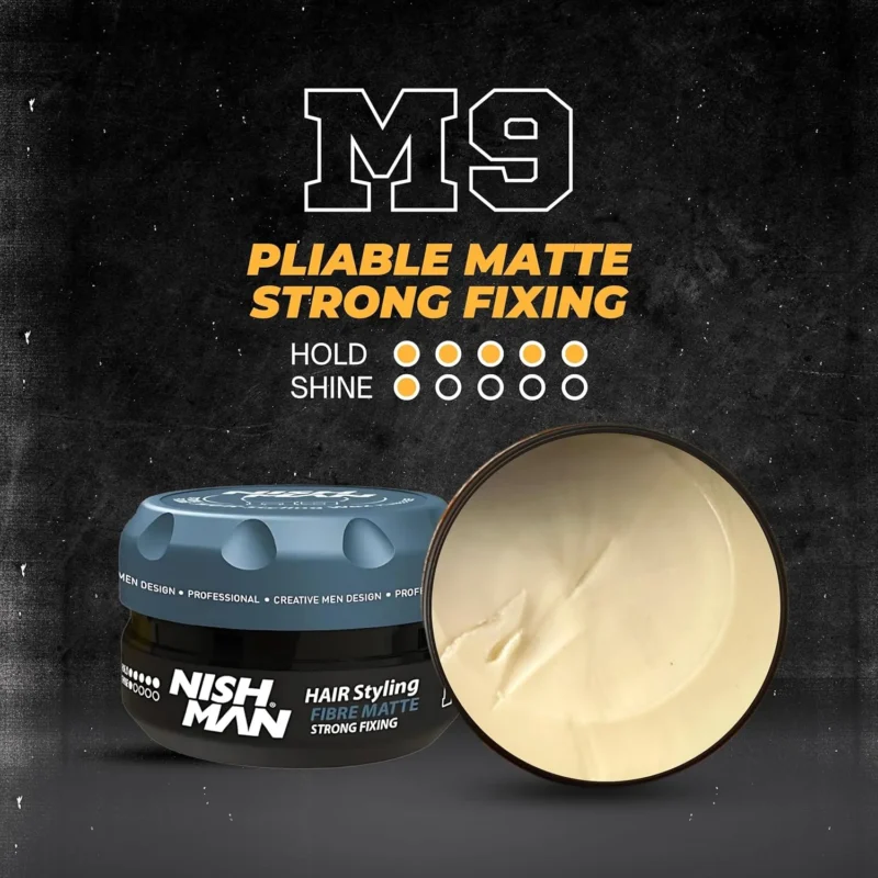Cera Matte Nishman M9 100ml – Fijación Fuerte y Volumen Extra - Imagen 4