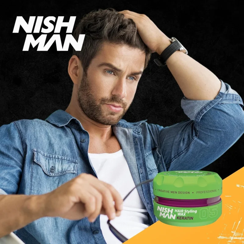 Cera Nish Man 05 Keratin 150ml – Fijación máxima y brillo saludable - Imagen 5