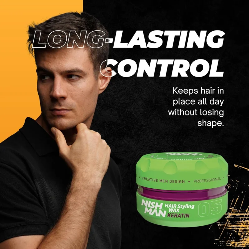 Cera Nish Man 05 Keratin 150ml – Fijación máxima y brillo saludable - Imagen 4