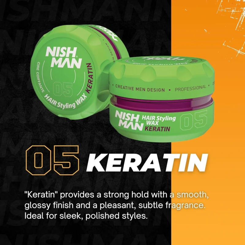 Cera Nish Man 05 Keratin 150ml – Fijación máxima y brillo saludable - Imagen 3