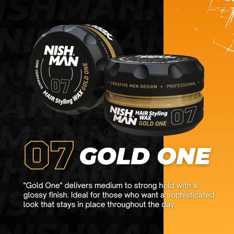 Cera Nish Man 07 Gold One 150ml – Fijación fuerte y acabado brillante - Imagen 6