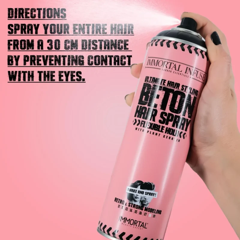 Laca Beton Flexible Hold Low Shine Plant Keratin Immortal NYC 500 ml - Imagen 5