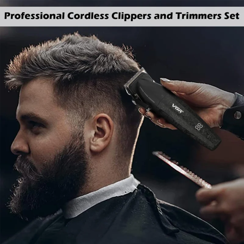 Combo Clipper Y Trimmer VGR V-640 Black 9000 RPM Profesional - Imagen 6